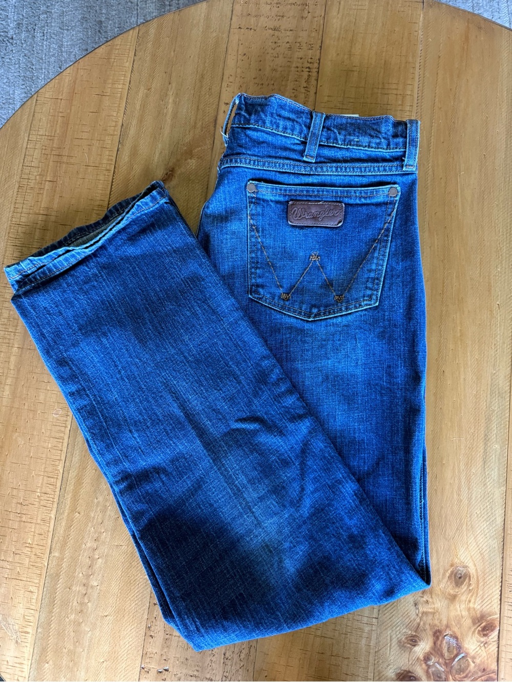 Wrangler Slim Straight Men’s Jeans in Deep Blue Denim